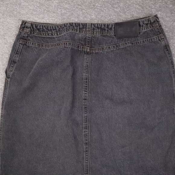 VTG 90s 00s Women Lauren Ralph Lauren Size 6 Dark Wash Denim Black Jean Skirt - Picture 9 of 10